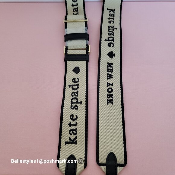 KATE SPADE Webbing Bag Strap with Embroidered Logo- Light Natural color ⭐ - Picture 11 of 16